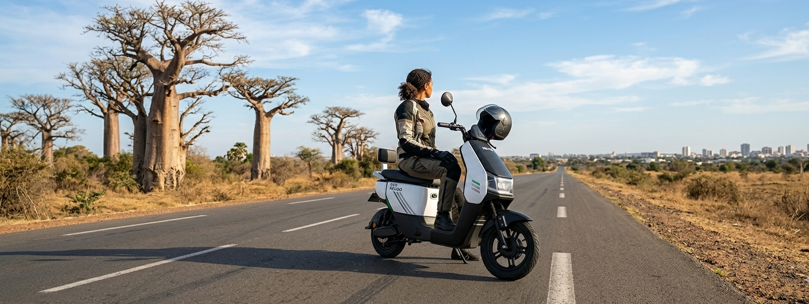 Scooter électrique REVOO en balade au Sénégal — La Mother Express